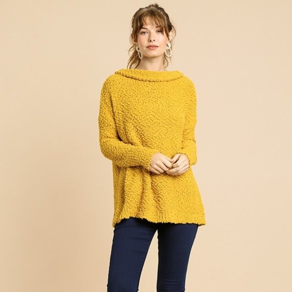 Jaxie’s Unique Sweaters - Fuzzy High Neck Collar Sweater